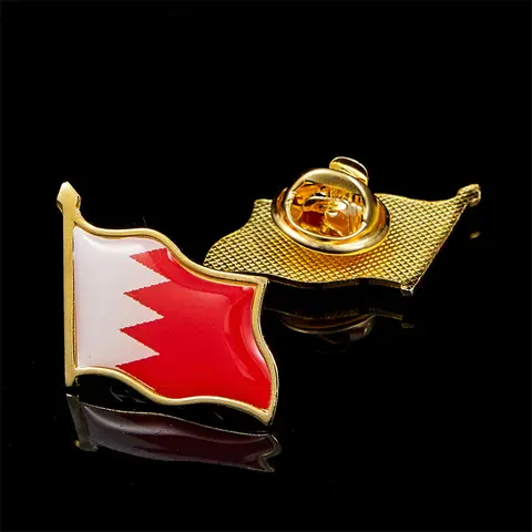 Bahrain Emblem Badge Waving Flag Brooch Tie Lapel Unisex Pins Crafts Collection Pins