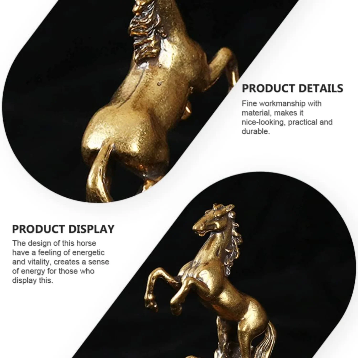 말 동상 - 1.6×1.9" 장식 사무실 장식용 장식 입상 - 완벽한 탁상 장식 조각 장식 그림
