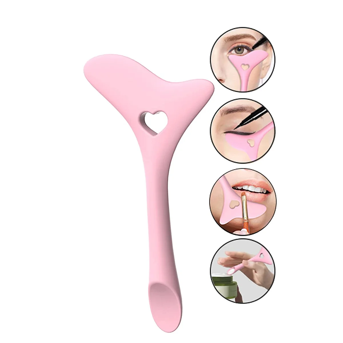 متعددة الوظائف كحل الاستنسل الجناح نصائح قابلة لإعادة الاستخدام سيليكون كحل رسم أحمر الشفاه يرتدي أدوات ماكياج المعونة #4