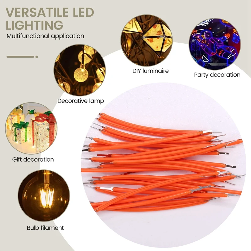 30PCS 3V Ultra Slim LED Flexible Filament 60Mm Retro Bulb Parts LED Diode Lighting Filament