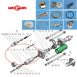 Waterjet Spare Parts 510000357, EP0022 Insert Poppet A for Dardi G6D/G10 Water Jet Cutting Machine