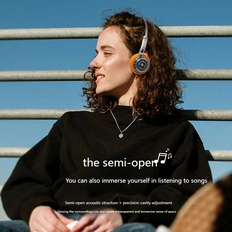 Transparante hoofdband Bluetooth-headset Eenvoudige stijl Draaibaar om de volumeschakelaar aan te passen Liedjes Draadloze Bluetooth 6.0 HIFI-hoofdtelefoon