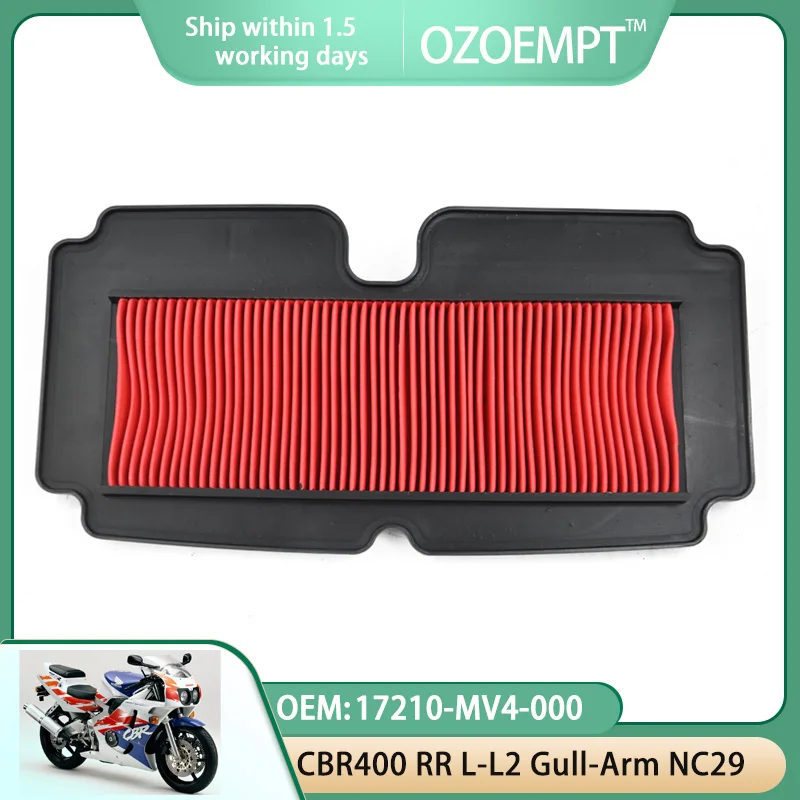 

OZOEMPT Motorcycle Air Filter Apply to CBR400 RR L-L2 Gull-Arm NC29 OEM:17210-MV4-000