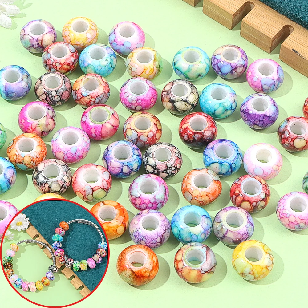 3/12/24/36pcs Multi-color Resin Creative Large Hole Beads. Used for DIY Accessories,Christmas,Halloween,Thanksgiving Decorations