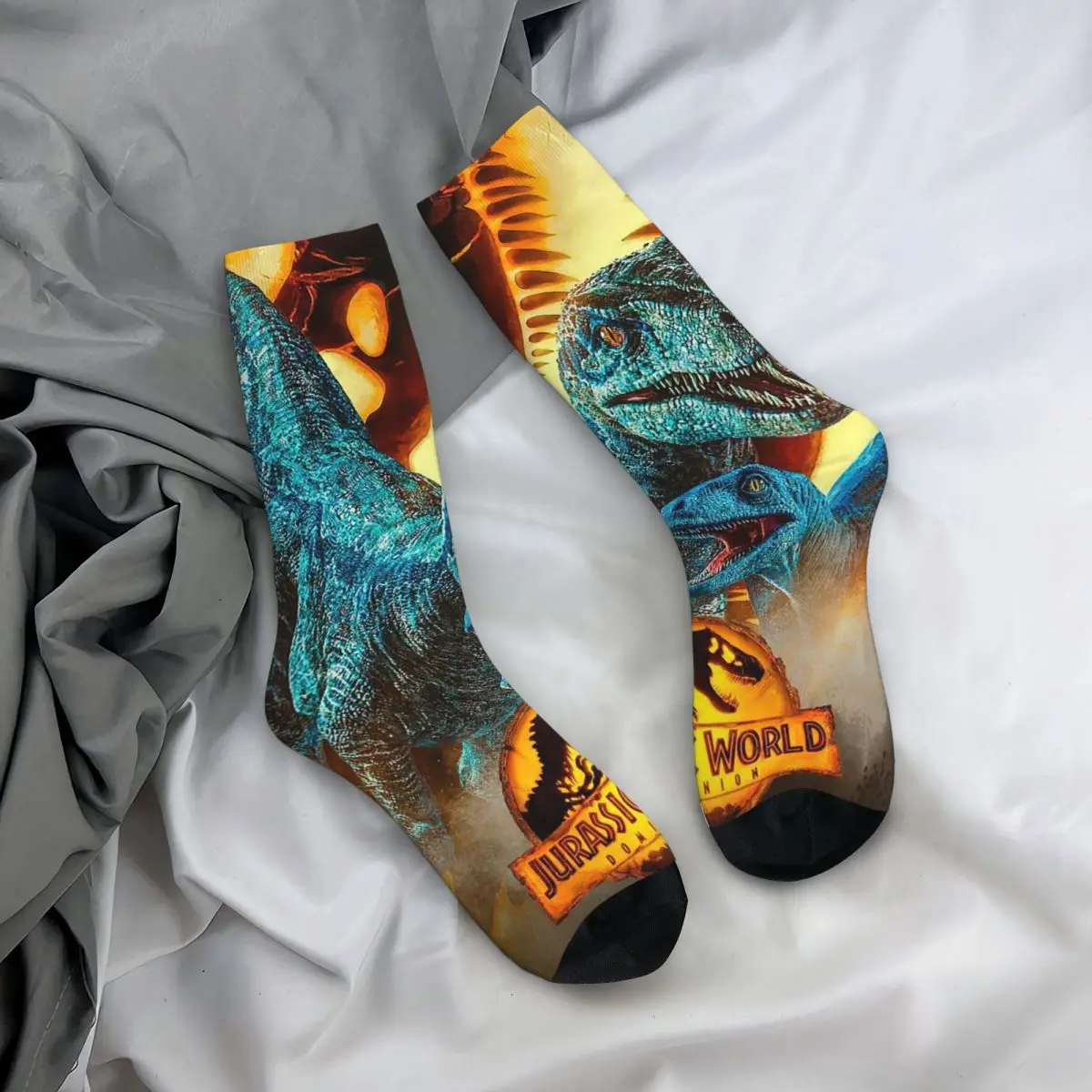 

Всесезонные чулки для экипажа, носки с изображением мира Юрского периода, модные длинные носки, аксессуары для мужчин и женщин, рождественские подарки