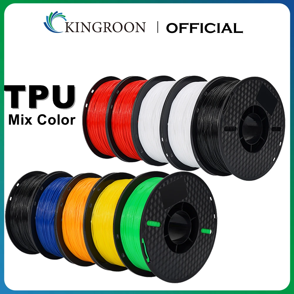 

KINGROON Flexible TPU Filament 1.75mm, 5KG 10KG 3D Printing TPU Filament For 3D Printer, Soft 3D Plastic Material Non-Toxic