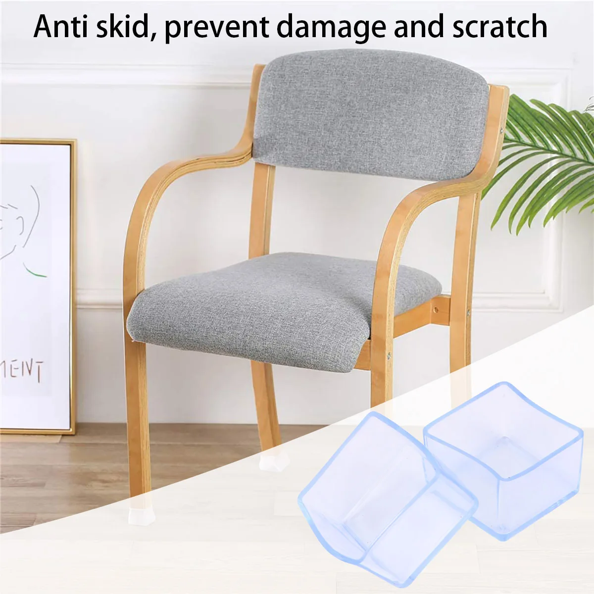 

40Pcs Table Chair Leg Covers PVC Floor Protectors Anti-Slip Noise Reducing Furniture Feet Caps for Wood Floors Home Office