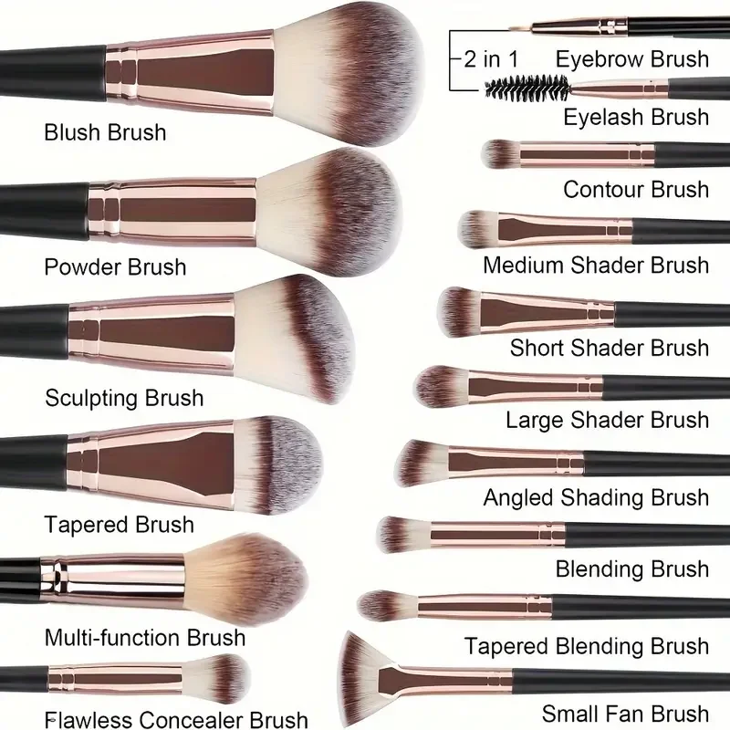 

Professional 3/20PCS Makeup Brushes Set Soft Fluffy Eyeshadow Foundation Concealer Blending Blush Brush Kabuki Women Beauty Tool