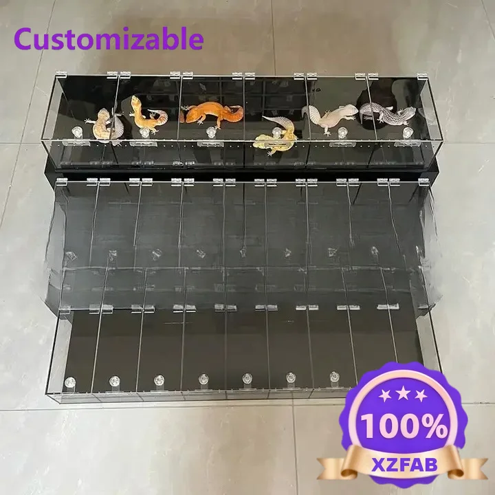 Factory Direct 2026 Breeding Box for Reptiles: Acrylic 3-Layer Terrarium with Simple Design