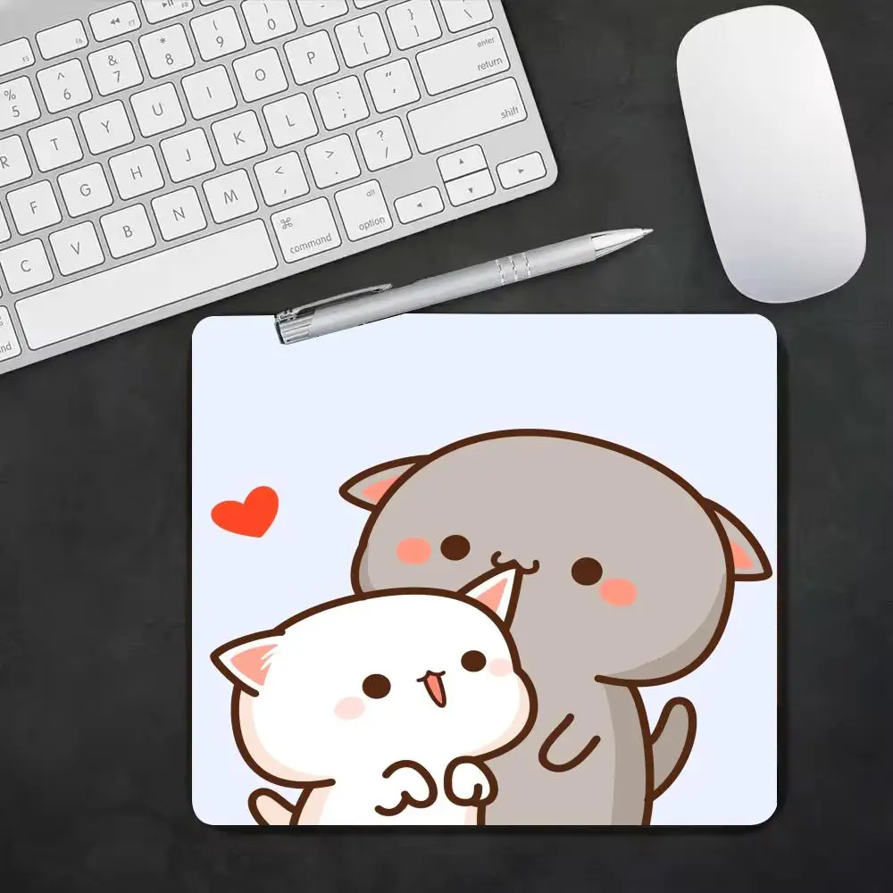 

Cute cat Mouse Pad 22x18 XS Square Computer Accessories Office Game Table Mats Rubber Anti-slip Mousepads Small Decor Desk Pads