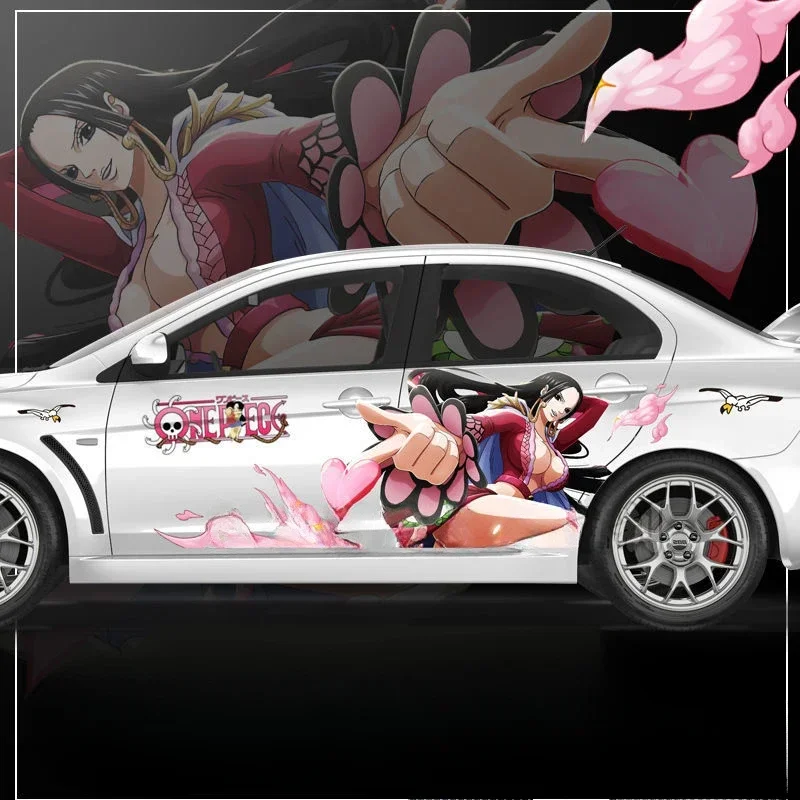 One Piece Anime Car Sticker Large Car Decal Waterproof Vinyl Personalized Car Accessories Decor Luffy Zoro Nami Hancock Ace