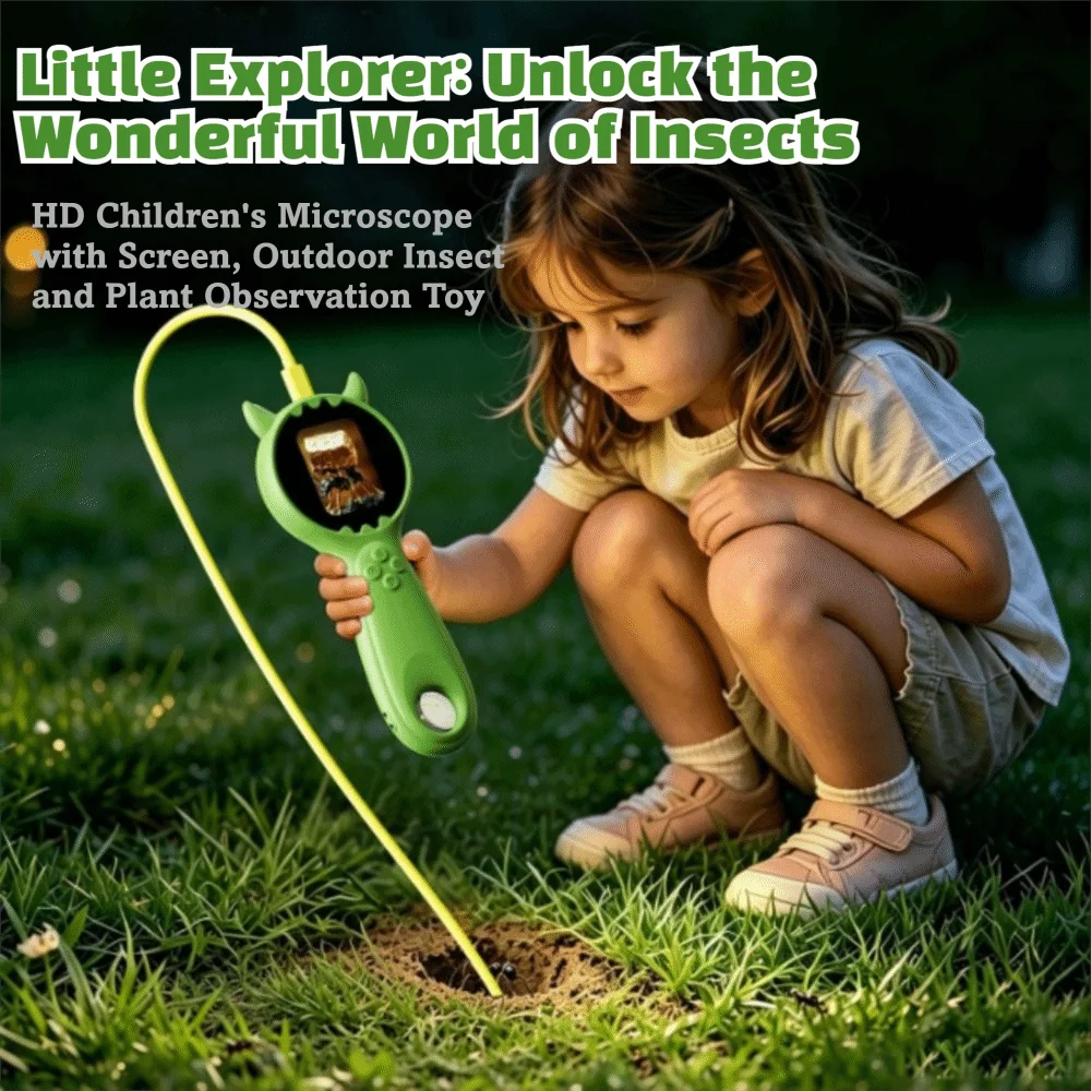1080p HD Probe Kid Endoscope Camera 2 Inch IPS Screen Portable Nature Exploration Camera Handheld HD Portable Microscope Camera