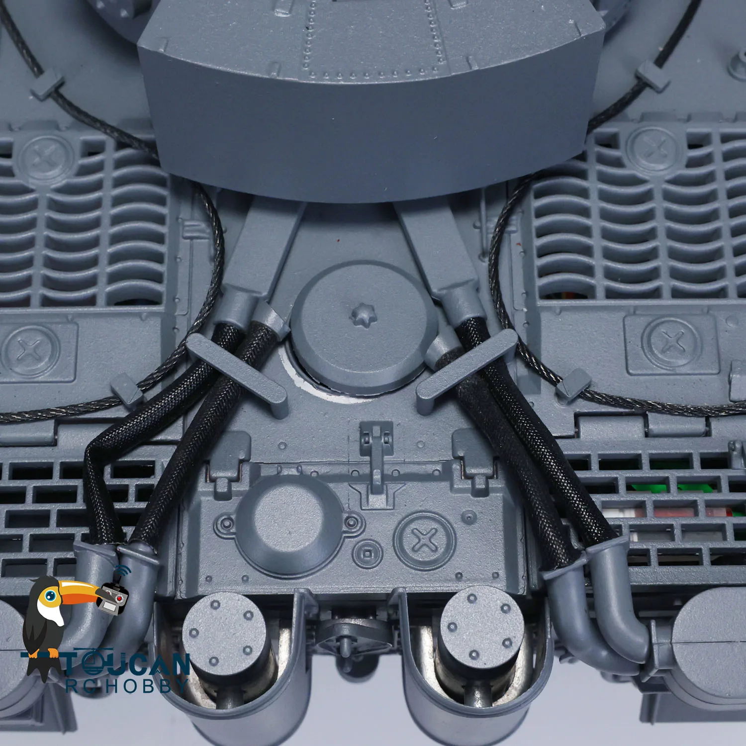 Metal Mato 1/16 Tiger I RC RTR Tanque Modelo Versão Infravermelha Barril Recoil Cor Cinza 360 °   Anel Coletor Elétrico 1220 TH00651-SMT7