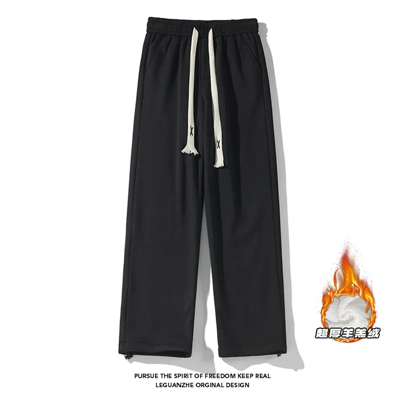 

【Mirrordust】2025Зимние большие размеры, очень толстые длинные брюки в клетку из овечьей шерсти с ананасом, теплые повседневные спортивные штаны в японском стиле M-5X