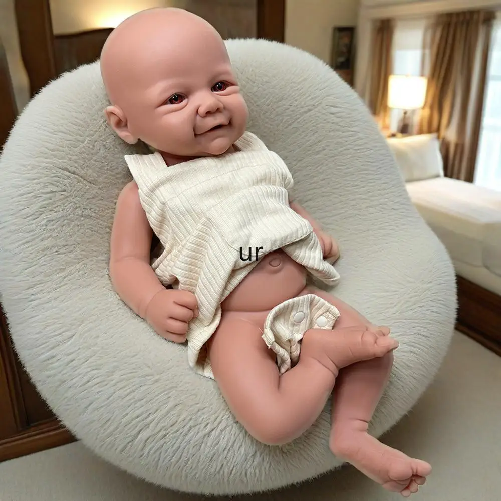 

Unpainted Cuddly Silicone Reborn Baby Doll 17Inch Whole Body Soft Blank Newboen Baby Girl for Painter Artist Gift Collectibles