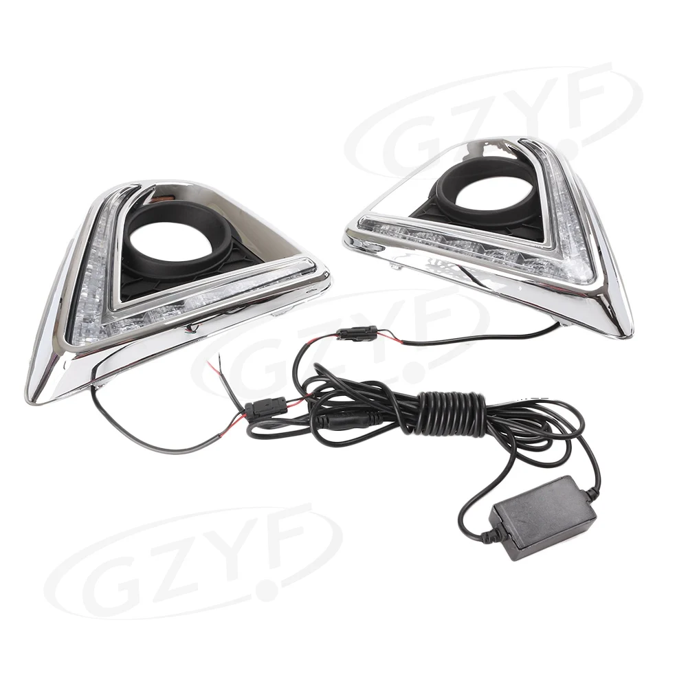 1 Pair Car Front Bumper Fog Lamp For Mazda CX-5 2011 2012 2013 2014 2015 CX5 LED Daytime Running Light DRL