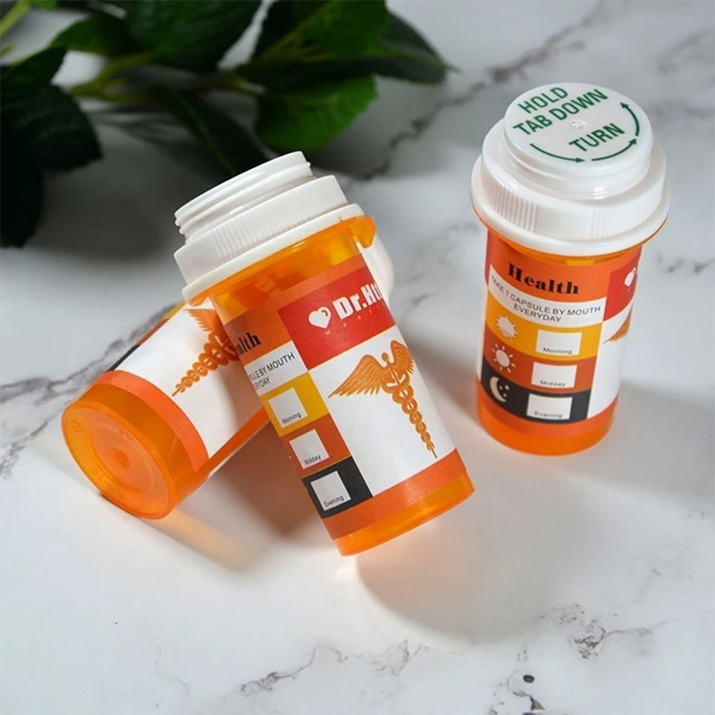 50ML Push Down & Turn Vial Container Pocket Plastic Storage Stash Jar Pill Bottle Case Box Herb Container view 2