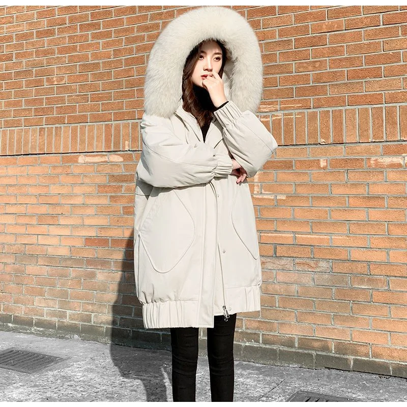 2023 new autumn winter Black down cotton clothes for women clothing mid length loose slimming oversized cotton jacket thickened