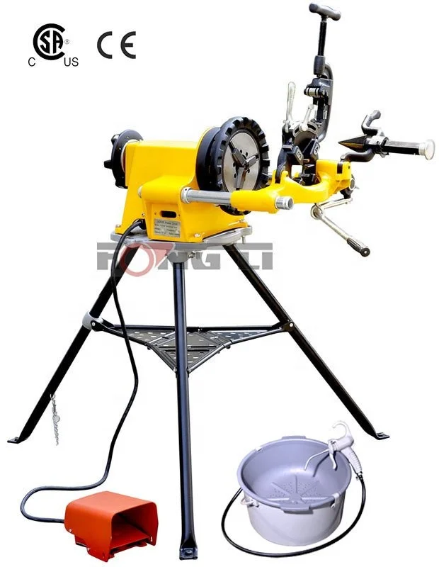 Enhebrador de tubos eléctrico automático industrial Hongli SQ50D Potente Maquina Roscadora Compatible con 300
