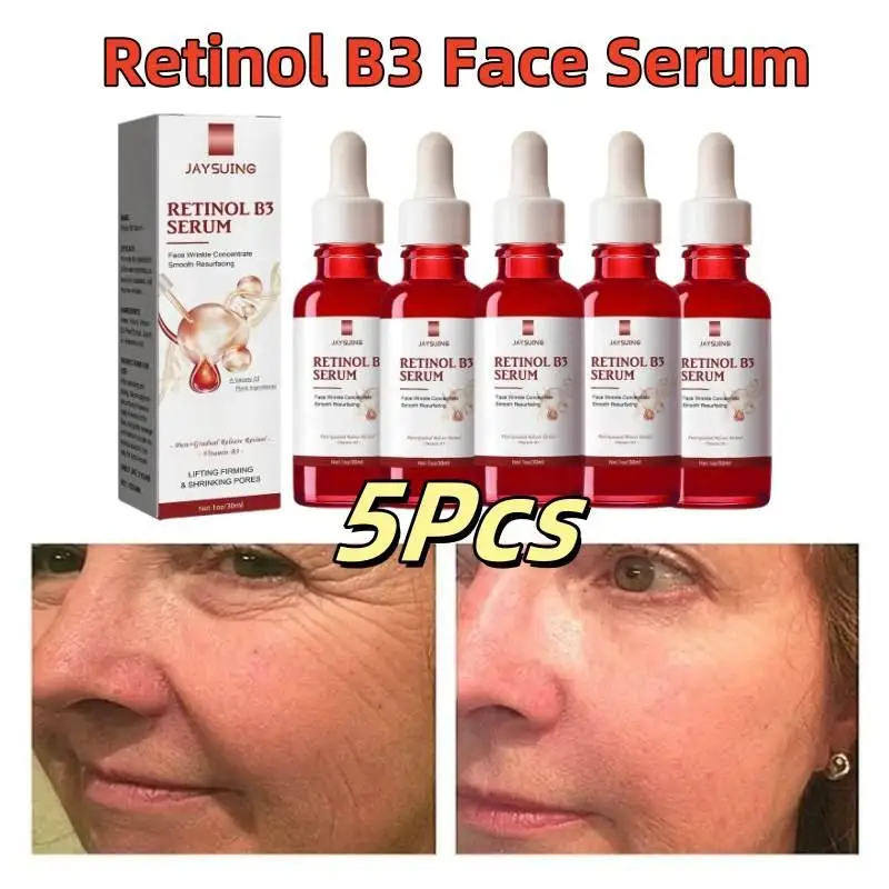 

5Pcs Pure Retinol Face Serum with Vitamin B3 Anti Aging Moisturizing Face Serum for Lines Wrinkles & Premature Sun Damage