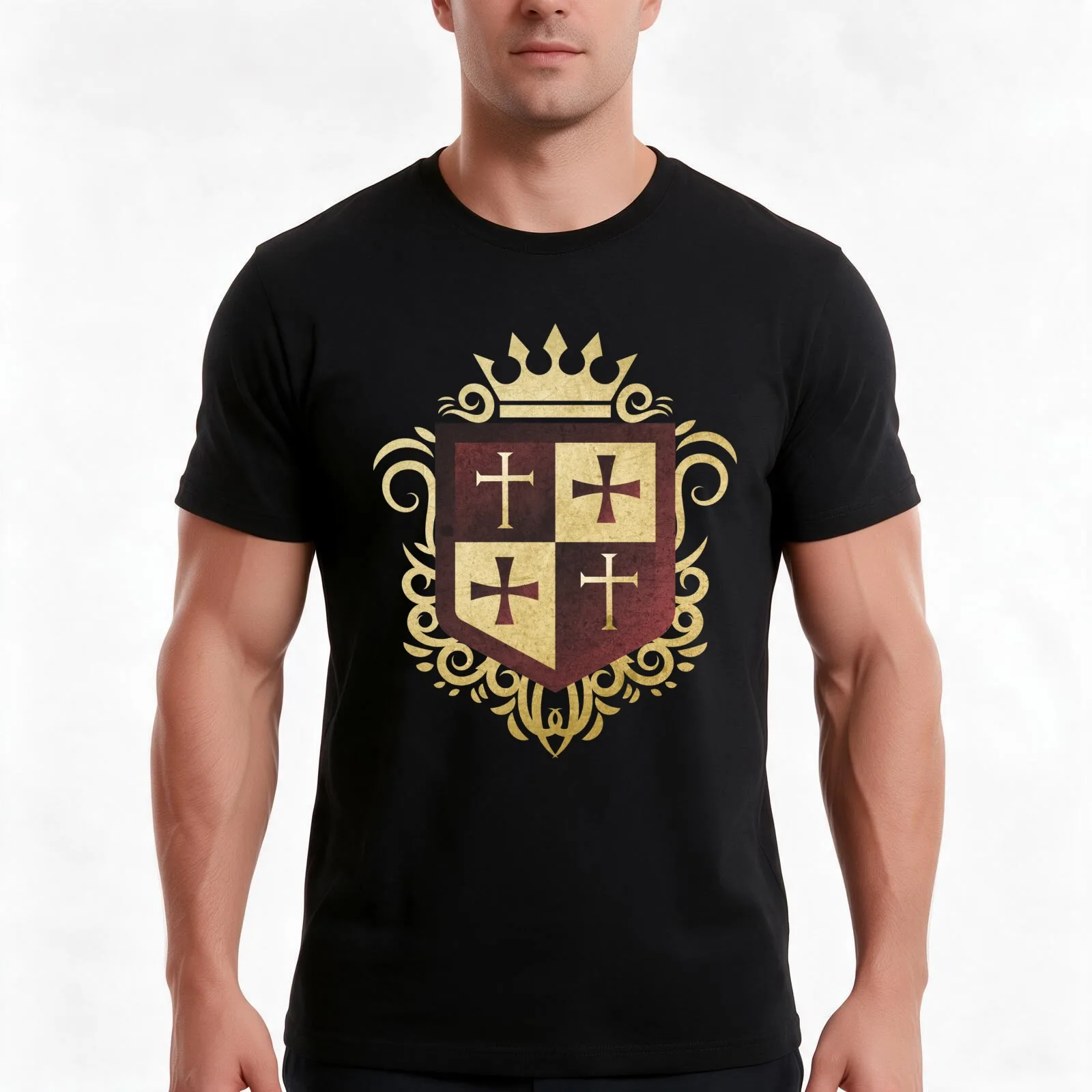 Templar Cross Medieval Warrior Knights Templar Armor Helmet Emblem Shield T-Shirt Summer Casual Cotton Tee Unisex Men Women