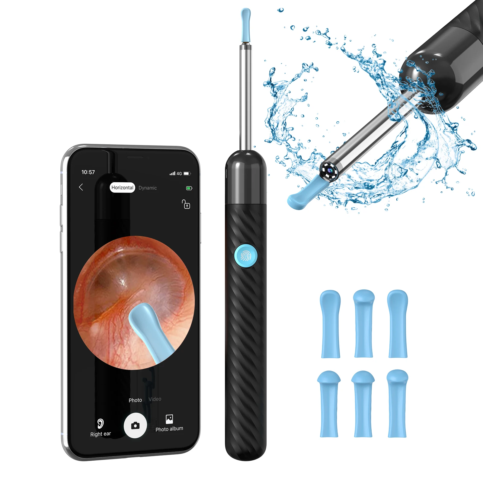 X6 Ear Cleaner With Camera 1000W Ear Wax Removal Tool with Camera 6 LED Light Wireless Otoscope Smart Ear Sticks Otoscope 3.5MM