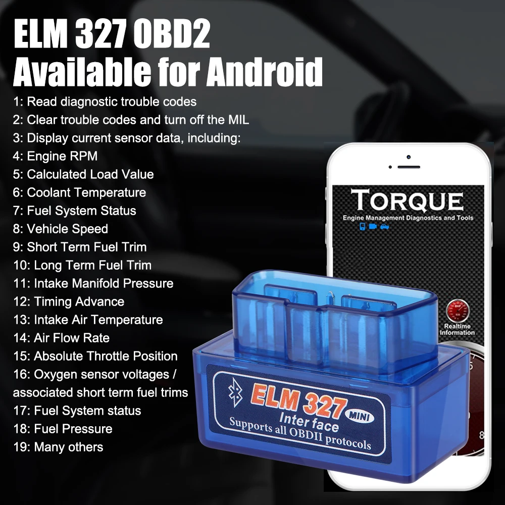 Car Diagnostic Tool Mini Dual Mode Car Diagnostic Scanner ELM327 For IOS/Android BT V1.5 Detector OBD2 Interface Adapter