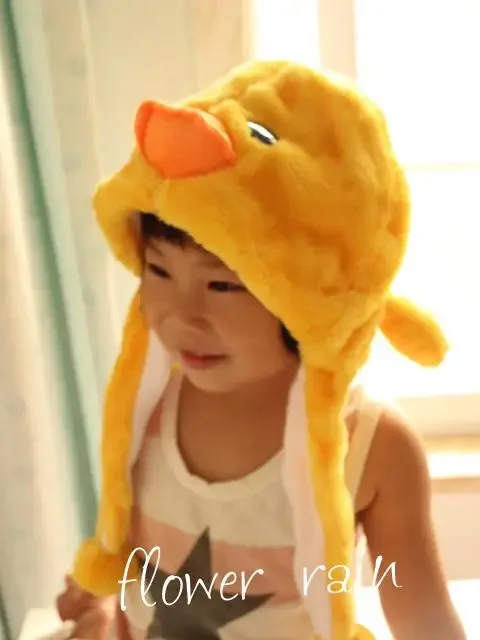 Chicken Rooster Penguin Bird Animal Head Yellow Duck Plush Hat Props
