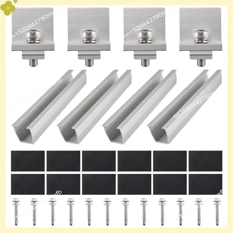LDHL Solar Panel Mount Bracket Photovoltaic Panel Rail Solar Panel Mount Fastening Module With Mid For Trapezoidal Roof 35Mm Dur
