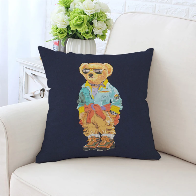 40x40cm pillowcase fashion bear sofa decoration cushion cover bed decoration pillowcase custom gift chair waist support