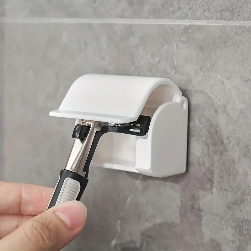 Men Shaver Razor Brush Blade Holder Storage Bathroom Wall Sucker Suction Cup Hook Stand Hanger Rack Shelf Dust Accessory Plastic