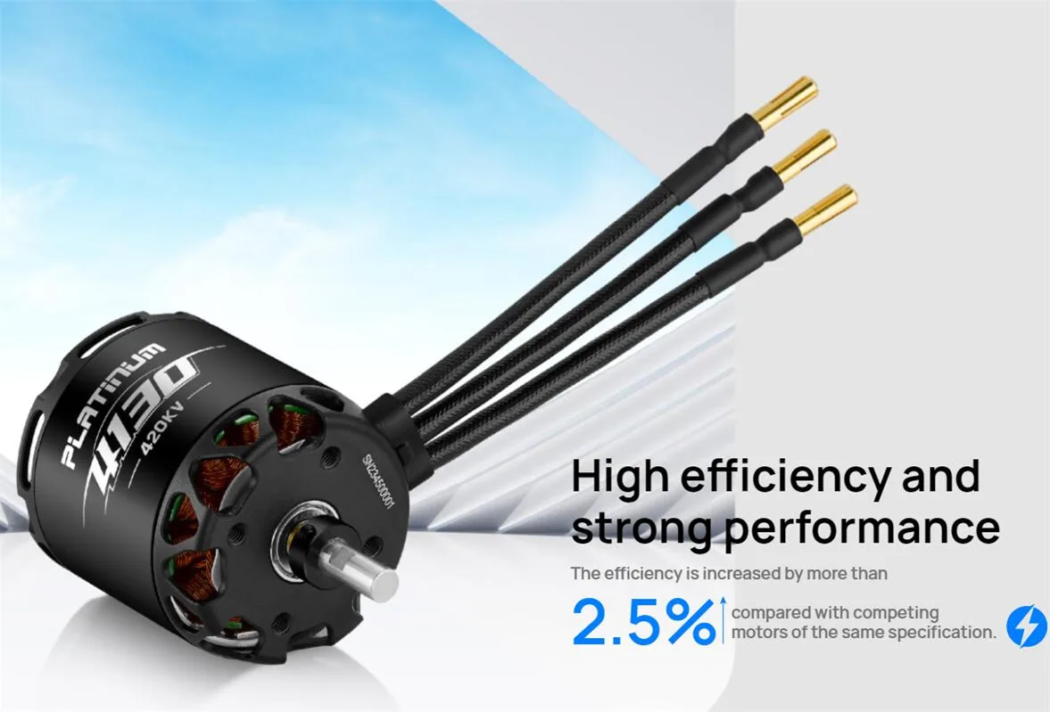 Hobbywing Platinum 4130 Serie, bürstenloser Motor für Starrflügler, hohe Effizienz / starke Leistung, für RC-Modellteile. – Detail 5