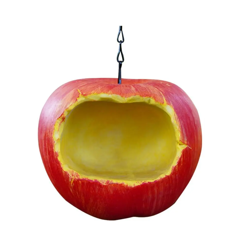 Outdoor Ornament Apple Shaped Bird Feeder Garden Decoration Resin Tree Atmosphere Pendant Creative Handicraft Funny Feeder