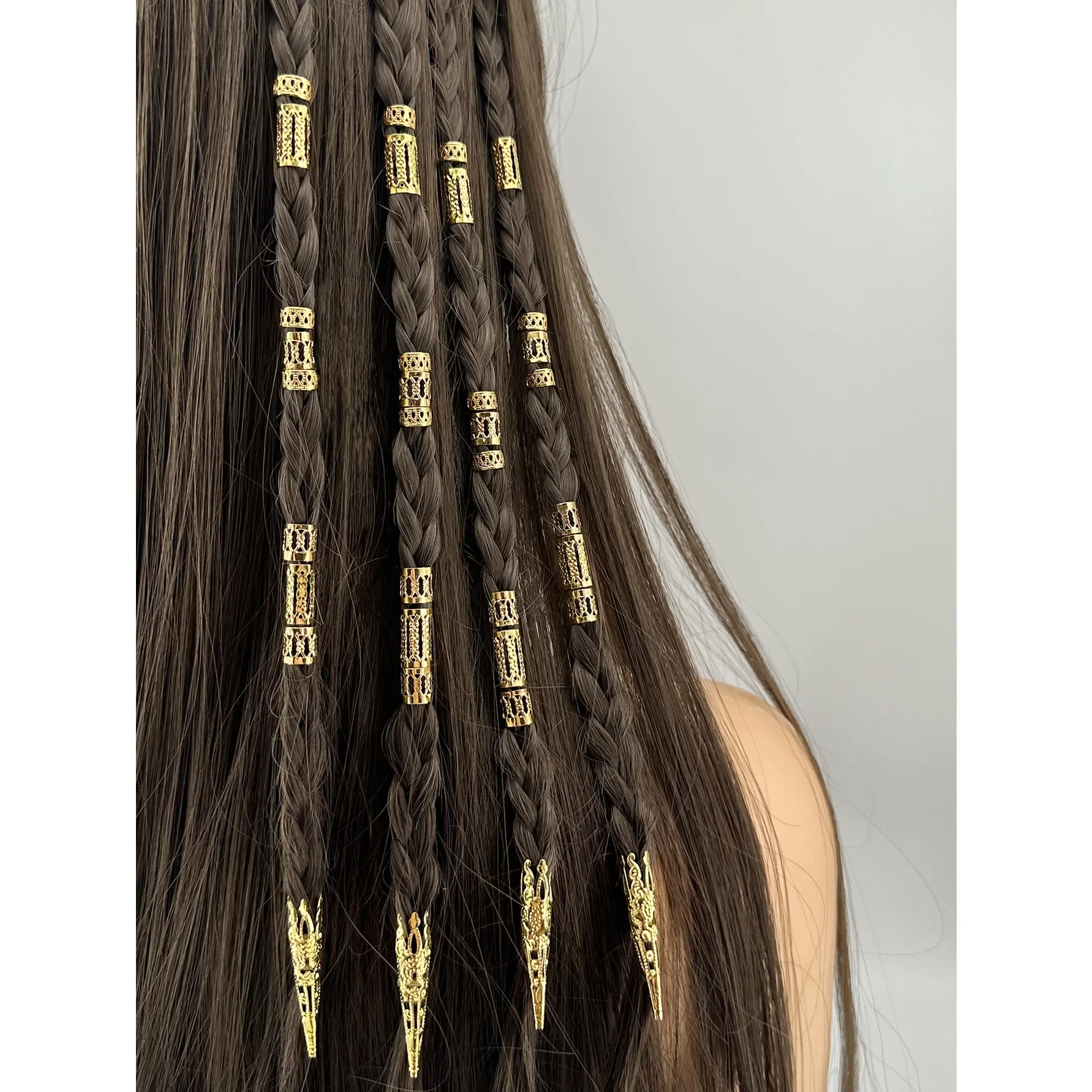 

50PCS Alloy Metal Hair Rings For Braids Dreadlocks Styling Hair Jewelry Accessories Multi Design Hair Cuffs For Women Girls