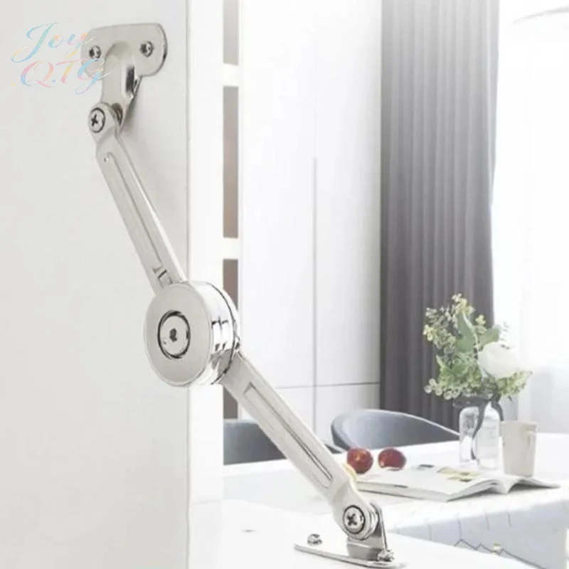 Lid Support Hinge In Satin Nickel Folding Lid Stay Hinge With Soft Close, Perfect For Toy Box/Drawer Window/Wardrobe/Cabinet Doo