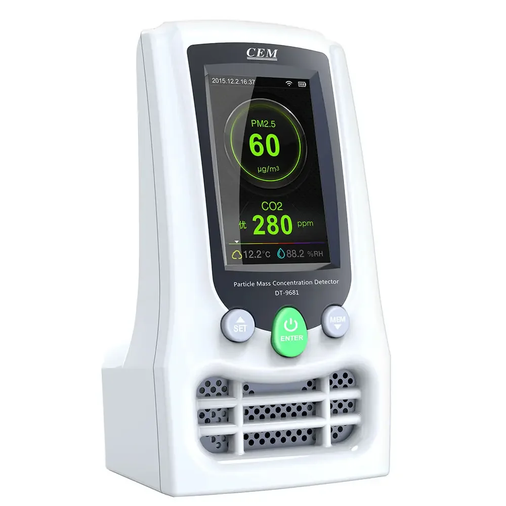 CEM DT-9681 Air Quality Detector Particle Mass Concentration mo nito rs Formaldehyde(HCHO)PM2.5/PM10 CO2 Humidity Temperature