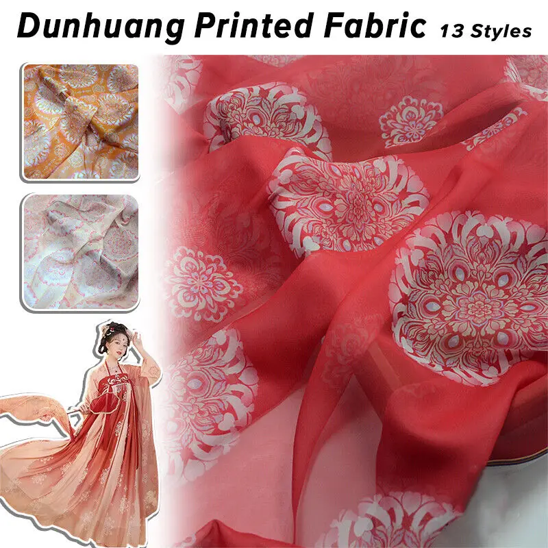 50x145cm Dunhuang Tuanhua Fabric Skirt Clothes DIY Sewing Summer Cloth Gradient Soft Dress Suit DIY Sewing Craft Dress Supplies