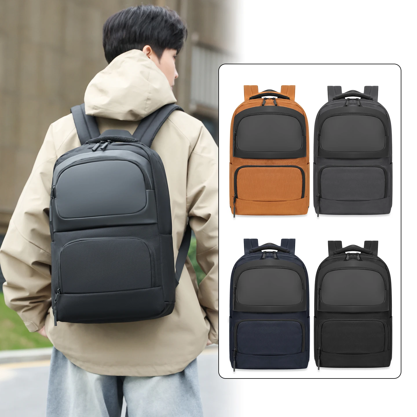

Men's Backpack Fashion Large Capacity Travel Leisure Oxford Solid Color Computer Backpack Fashion Men Sport Laptop Bagpack