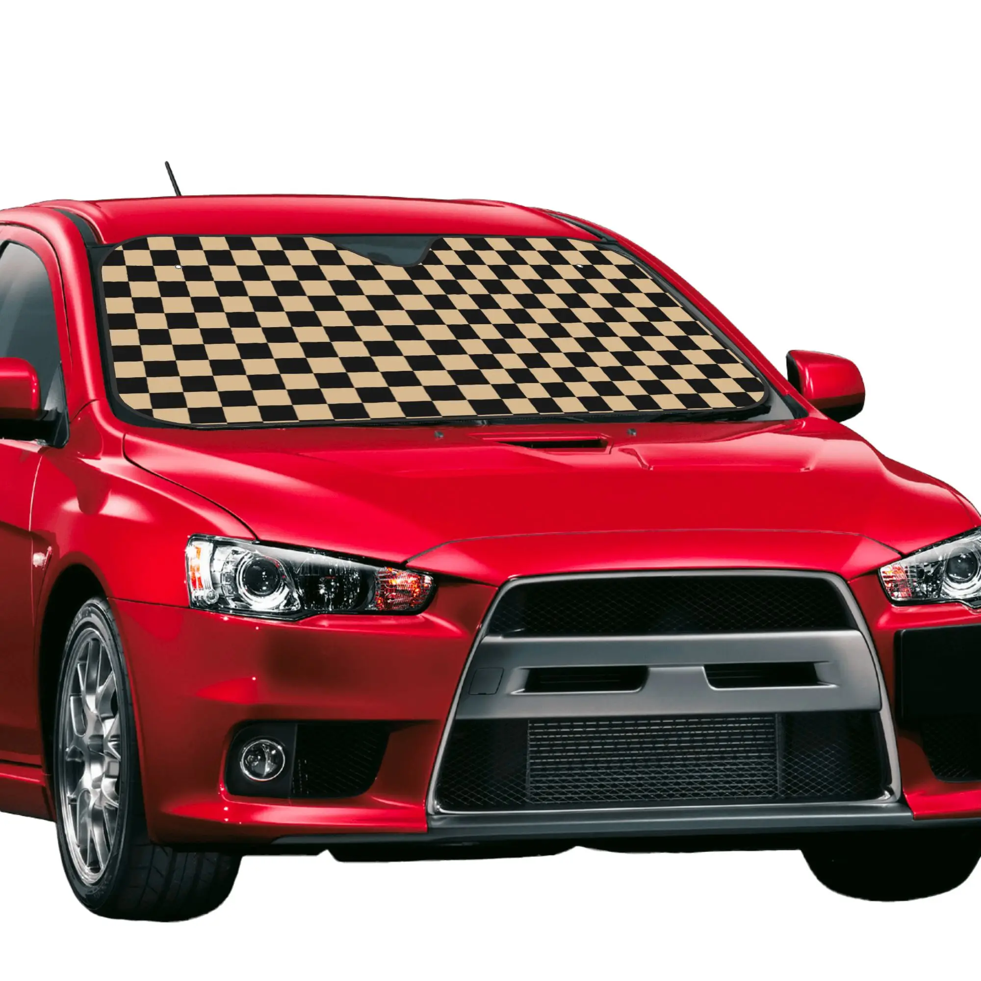 Car Front Windshield Sun Visor Heat Insulation Cover Checkerboard Plaid UV Protection Car Sun Shade  Covers Car Solar Protection