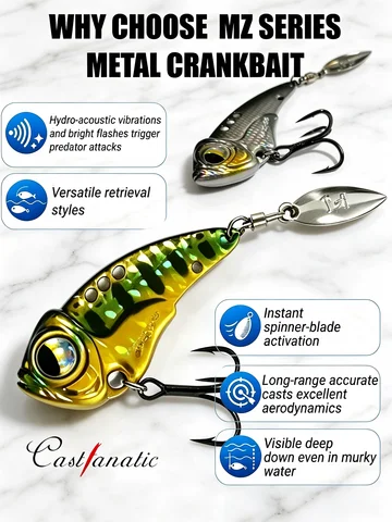 MZ55 13g 17g 6.5g Metal VIB Bait Sinking Crankbait With Spinner Tail For Fishing Spinning Cicada Vibration Lure Baits Tackle