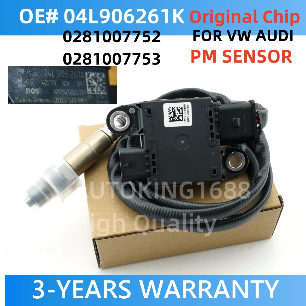 04L906261K 0281007752 0281007753 Particle Matter PM Sensor For VW T6.1 Multivan Camper 2.0TDI
