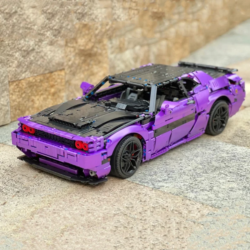 MOC-93560 152910 1:8 modelo de coche deportivo, Challenger, Demon, Hellcat, tecnología, accesorio de carreras, bloques de construcción, juguete Dodgege