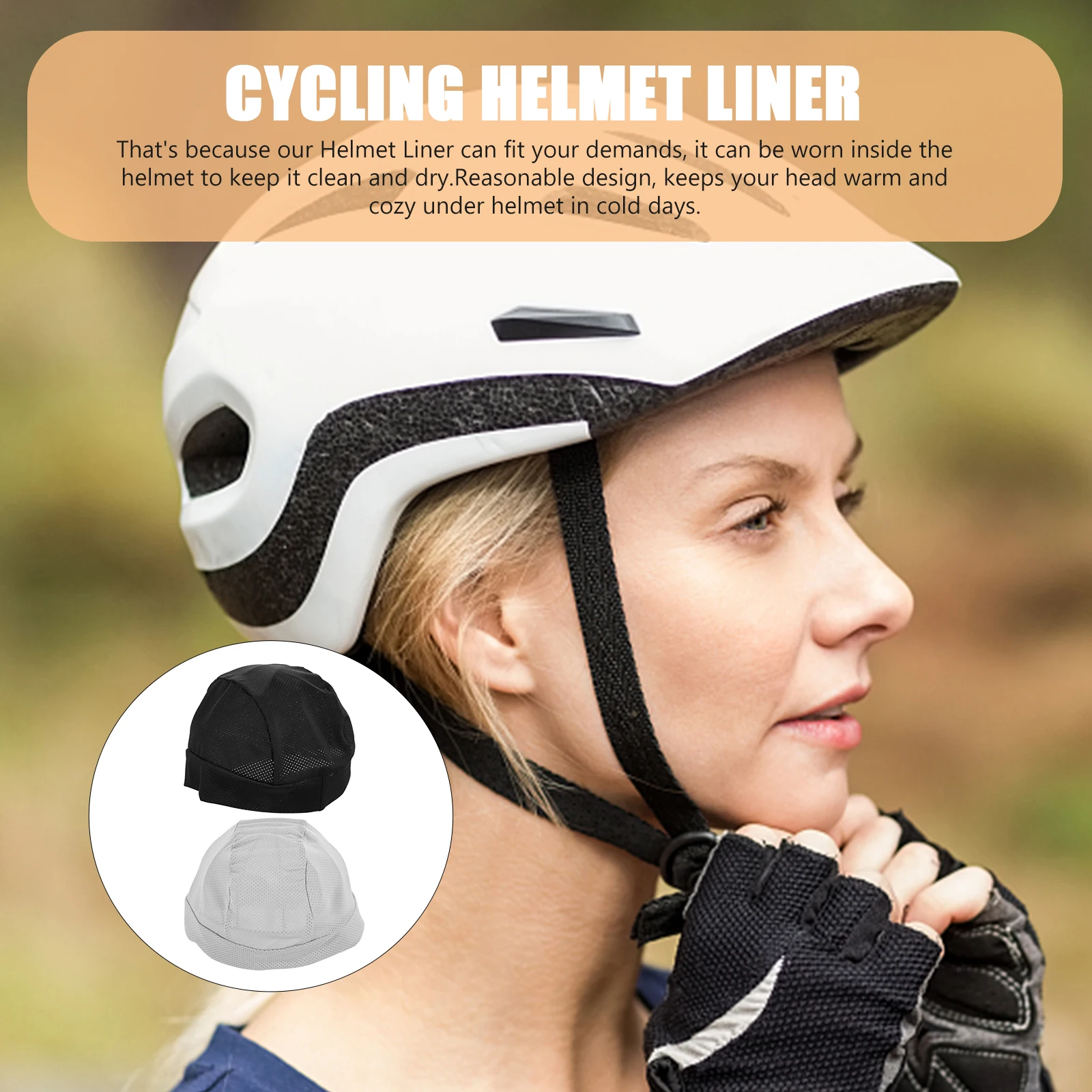 

2pcs Cycling Hat Comfortable Breathable Liner Motorbike Riding Liner For Skateboard Bike Motorcycle Uv Proof Elastic