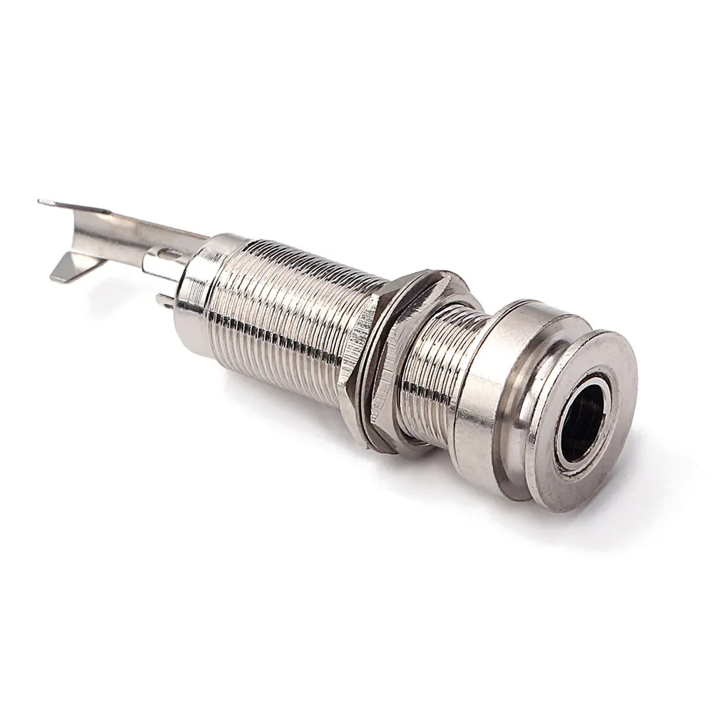1 4 Inch 6.35mm Threaded Nickel Plated Cylinder Jack Endpin Acoustic Electric Guitar Bass Output Input Replacement Stereo