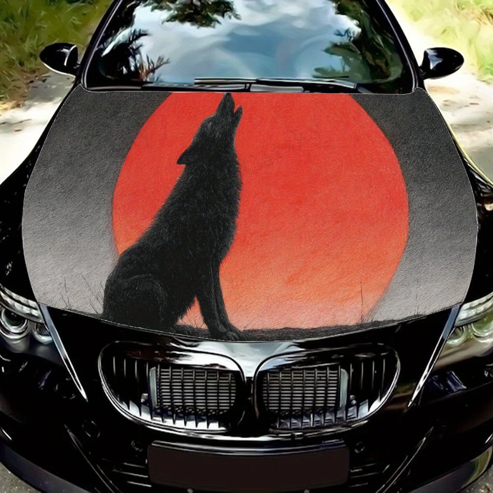 

Cool Wolf print,car hood stickers,PVC waterproof Self adhesive car hood sticker,car hood decoration protection stickers,Auto Acc