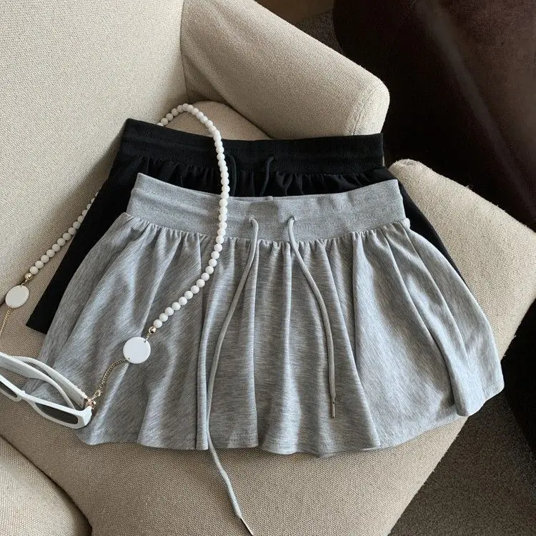 Ballet Style Drawstring Women's High Waist A-Line All-Match Casual Skirt Pants Culottes
