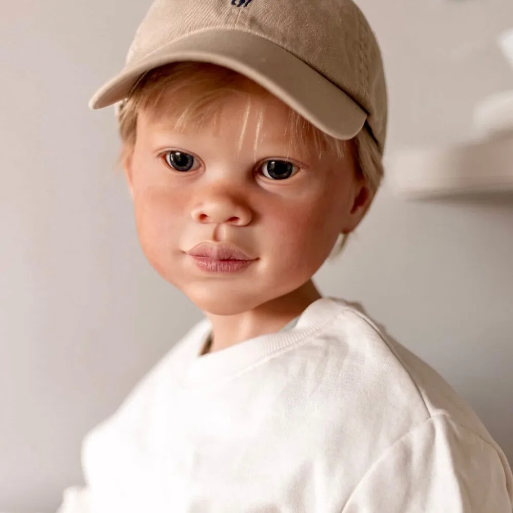 46in Painted DIY Part Boy Minnie Toddler Reborn Doll Kit with Cloth Body & Connector
