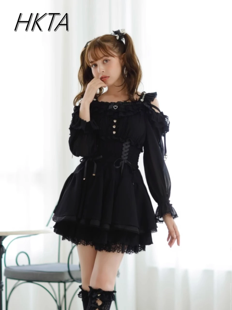 اليابانية الحلو الأزهار الشيفون الحمالة فستان مجموعة تي شيرتات قصيرة للأطفال التعدين الإنتاج الشامل ليز فستان السراويل قطعتين مجموعات الملابس النسائية