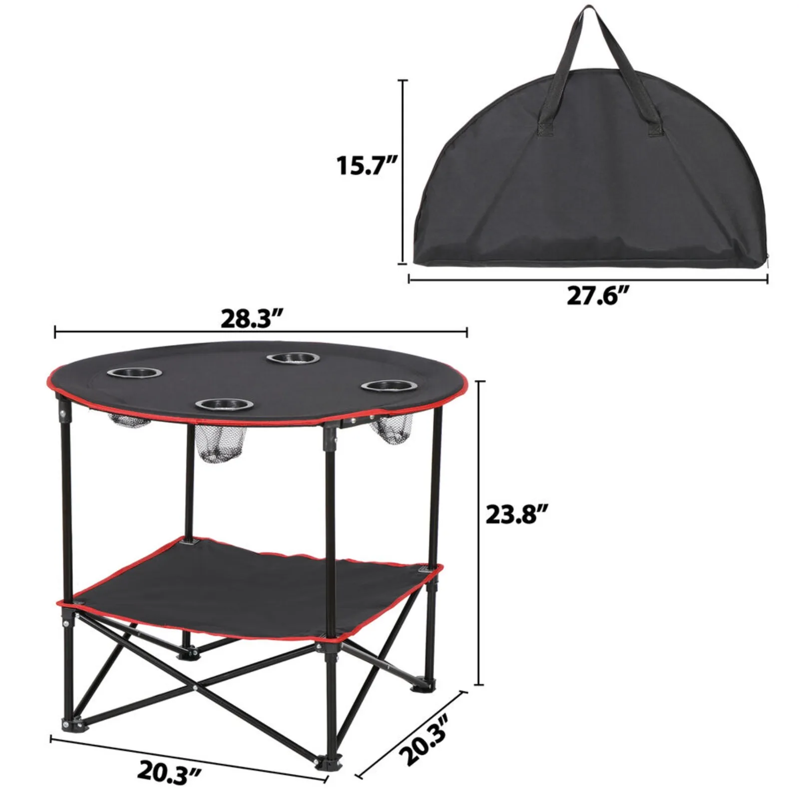 Folding Picnic Table Portable Outdoor Camping Table with 4 Cup Holders and Bags United States