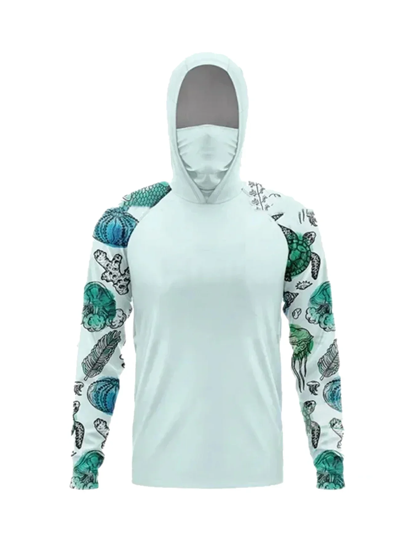 Neue Angelhemden mit Kapuze für Damen und Herren, mit Gesichtsschutz, Nackenschutz, Sonnenschutz, Langarm-Hoodies – Detail 3